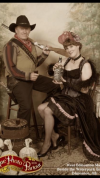 My boyfriend and I at an Antique Photo Parlour in West Edmonton Mall. August 2020